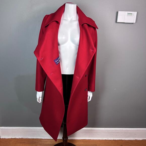 Vivienne Westwood Virgin Atlantic wool coat women’s size 8 red long Limited Edit - Picture 5 of 16